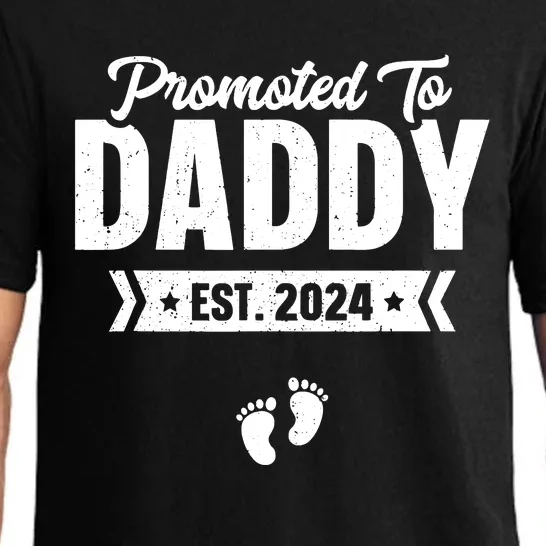 Promoted To Daddy Est 2024 Shirts Baby Gift For New Daddy Pajama Set