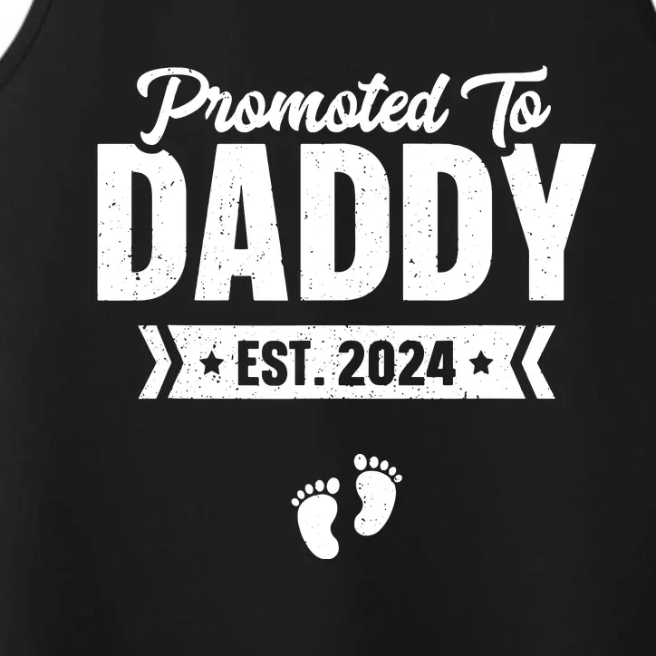 Promoted To Daddy Est 2024 Shirts Baby Gift For New Daddy Performance Tank