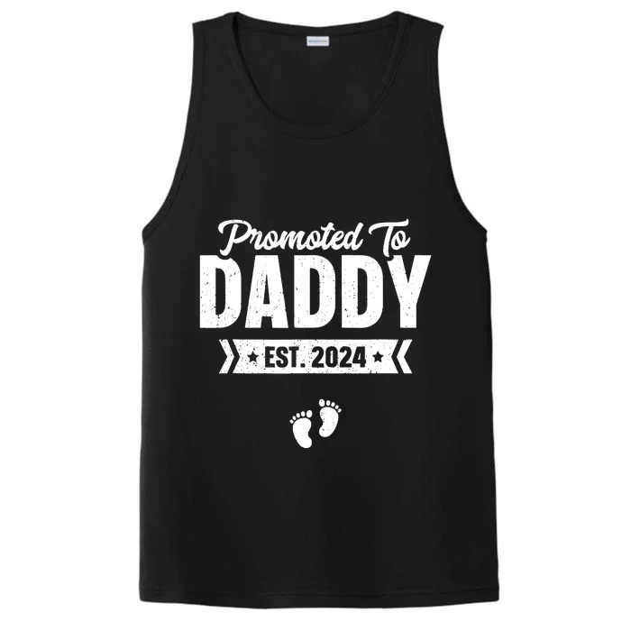 Promoted To Daddy Est 2024 Shirts Baby Gift For New Daddy Performance Tank