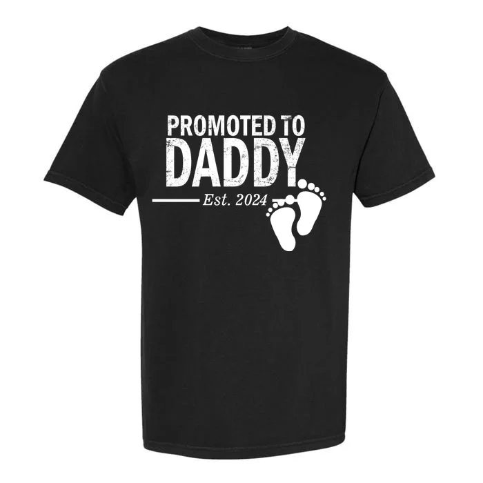 Promoted To Daddy Established 2024 New Dad Garment-Dyed Heavyweight T-Shirt