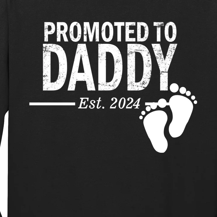 Promoted To Daddy Established 2024 New Dad Long Sleeve Shirt