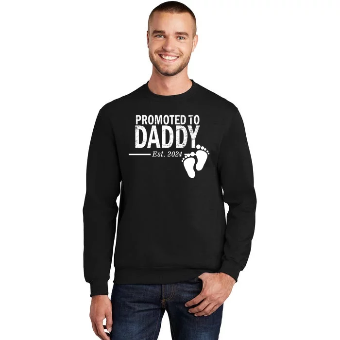 Promoted To Daddy Established 2024 New Dad Sweatshirt