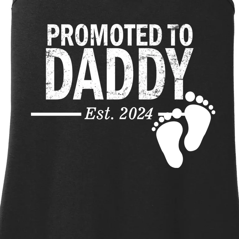 Promoted To Daddy Established 2024 New Dad Ladies Essential Tank