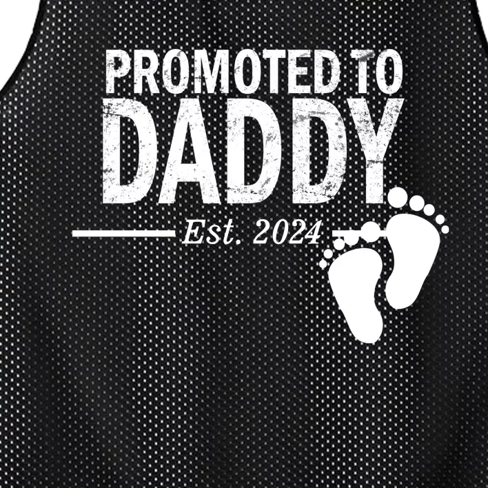 Promoted To Daddy Established 2024 New Dad Mesh Reversible Basketball Jersey Tank