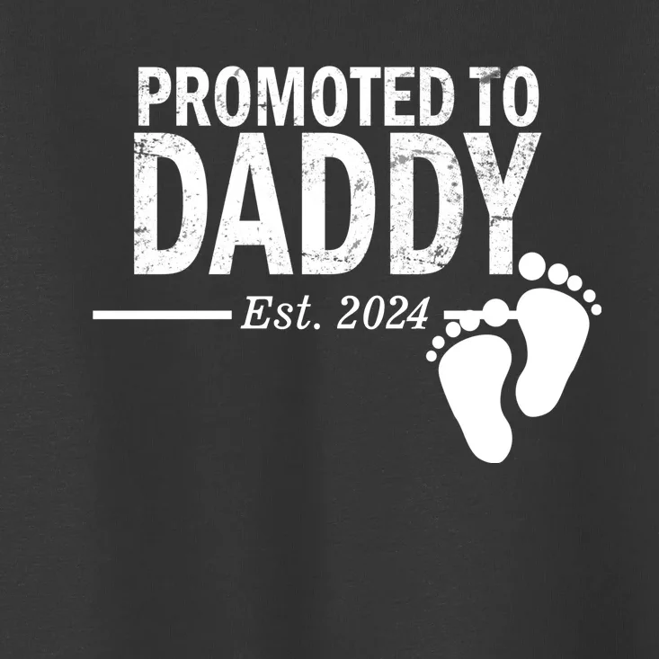 Promoted To Daddy Established 2024 New Dad Toddler T-Shirt