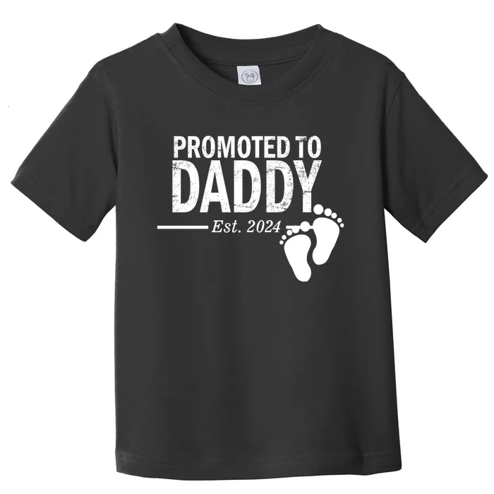 Promoted To Daddy Established 2024 New Dad Toddler T-Shirt