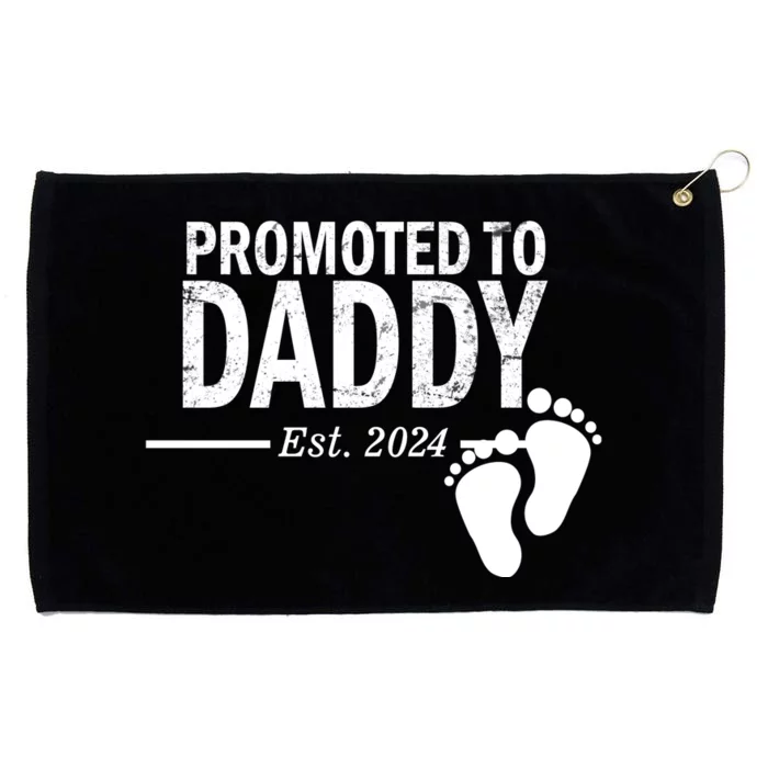 Promoted To Daddy Established 2024 New Dad Grommeted Golf Towel