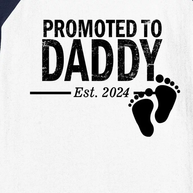 Promoted To Daddy Established 2024 New Dad Baseball Sleeve Shirt