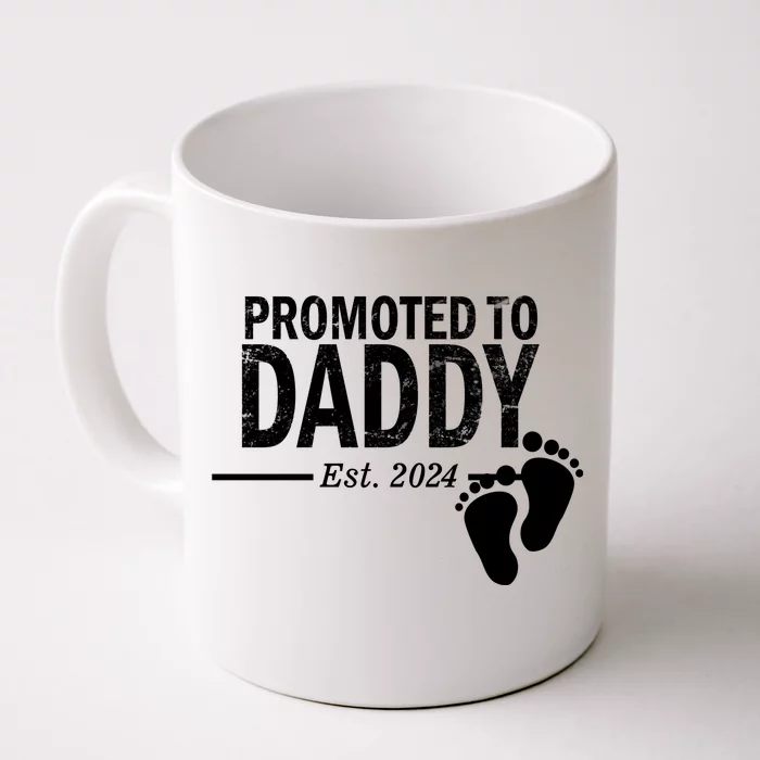 Promoted To Daddy Established 2024 New Dad Front & Back Coffee Mug