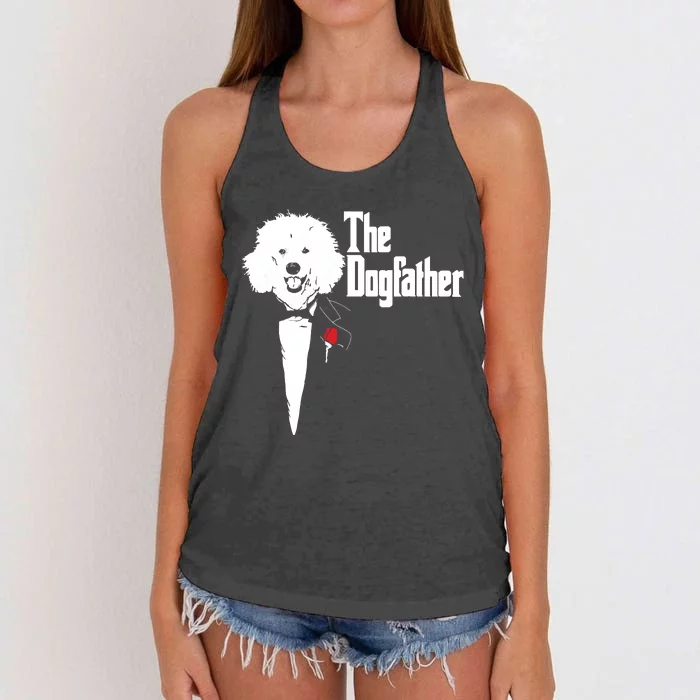 Poodle The DogFather Poodle Poodle Dog Dad Women's Knotted Racerback Tank