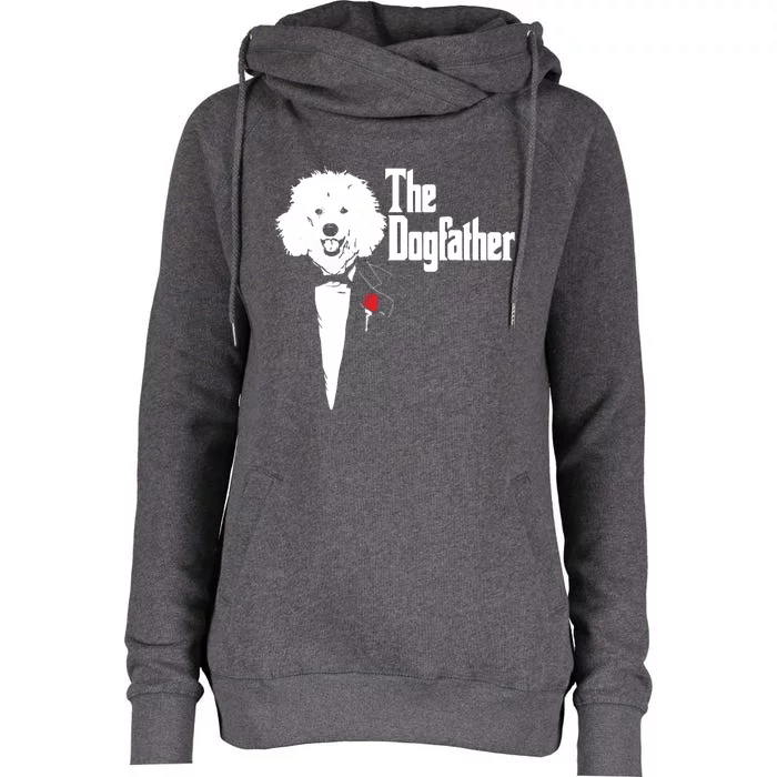 Poodle The DogFather Poodle Poodle Dog Dad Womens Funnel Neck Pullover Hood