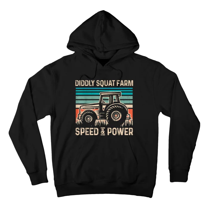 Perfect Tractor Design Diddly Squat Farm Speed And Power Vintage Retro Hoodie