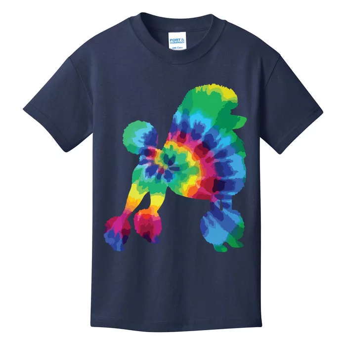 Poodle Tie Dye Vintage Hippie Dog Mom Dad Poodle Kids T-Shirt