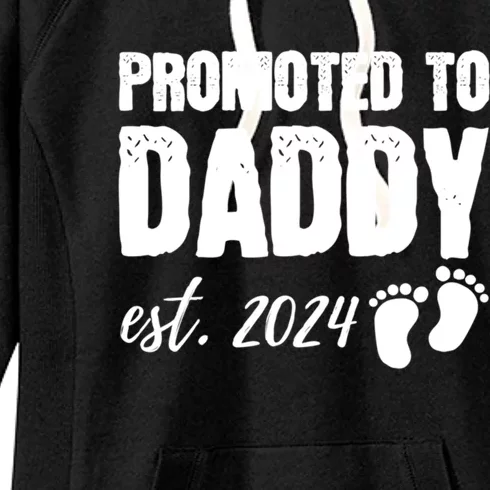 Promoted To Daddy 2024 Soon To Be Dad Husband Gift Women's Fleece Hoodie