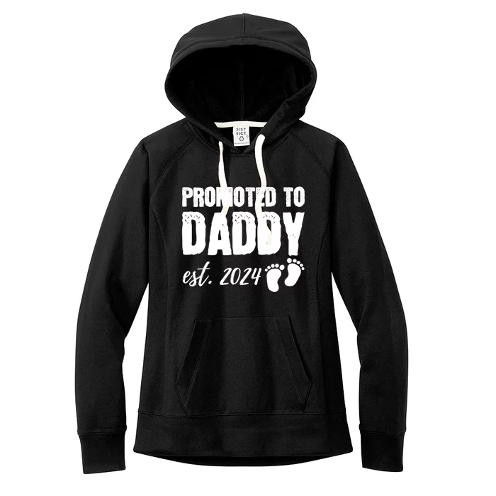 Promoted To Daddy 2024 Soon To Be Dad Husband Gift Women's Fleece Hoodie