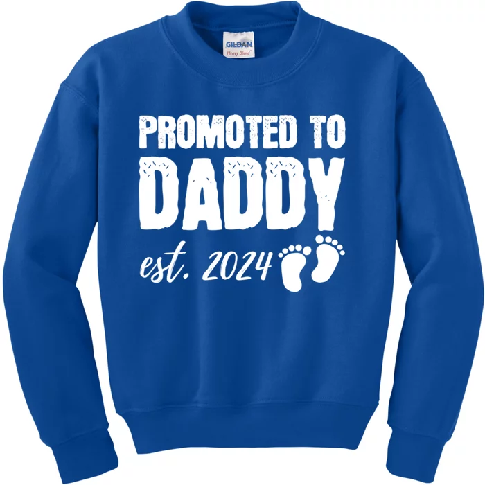 Promoted To Daddy 2024 Soon To Be Dad Husband Gift Kids Sweatshirt