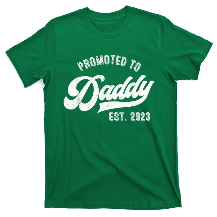 Promoted To Daddy Funny Humor New Dad Vintage T-Shirt