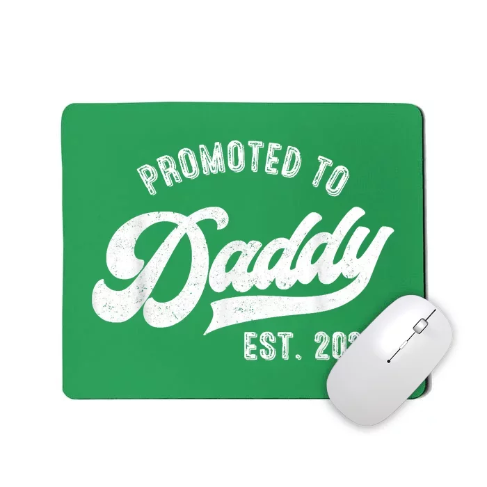 Promoted To Daddy Funny Humor New Dad Vintage Mousepad