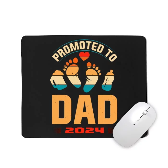 Promoted To Daddy 2024 Vintage Soon To Be New Dad Father Day Mousepad