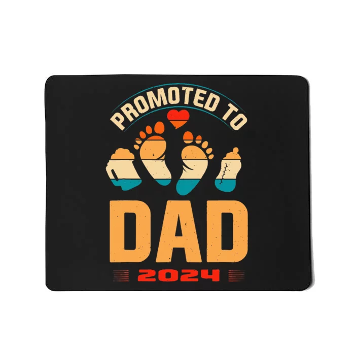 Promoted To Daddy 2024 Vintage Soon To Be New Dad Father Day Mousepad