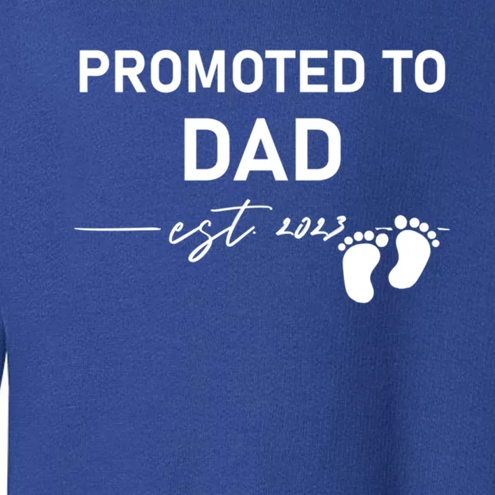 Promoted To Dad Est 2023 New Daddy To Be FatherS Day Cool Gift Toddler Sweatshirt