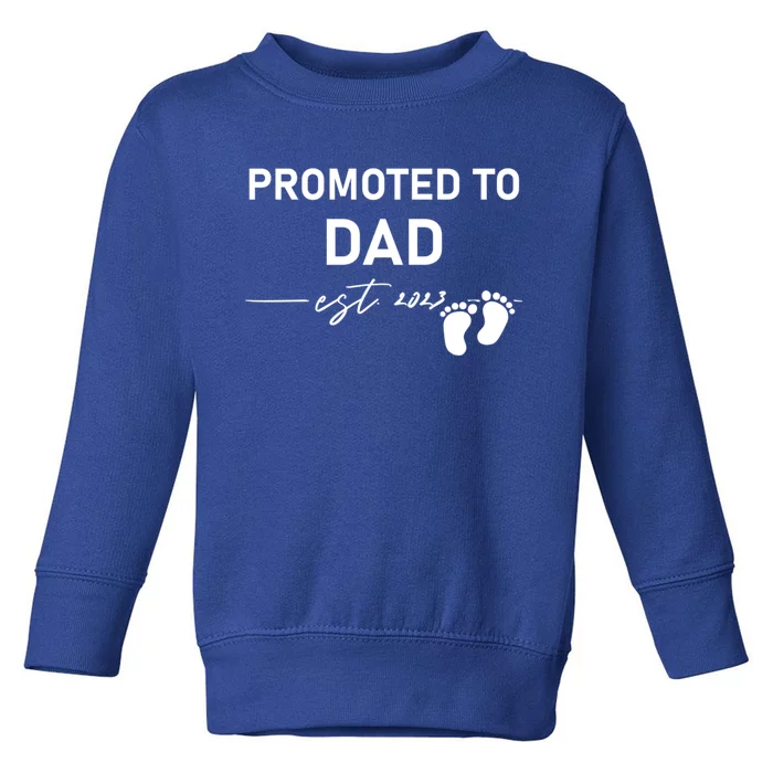 Promoted To Dad Est 2023 New Daddy To Be FatherS Day Cool Gift Toddler Sweatshirt