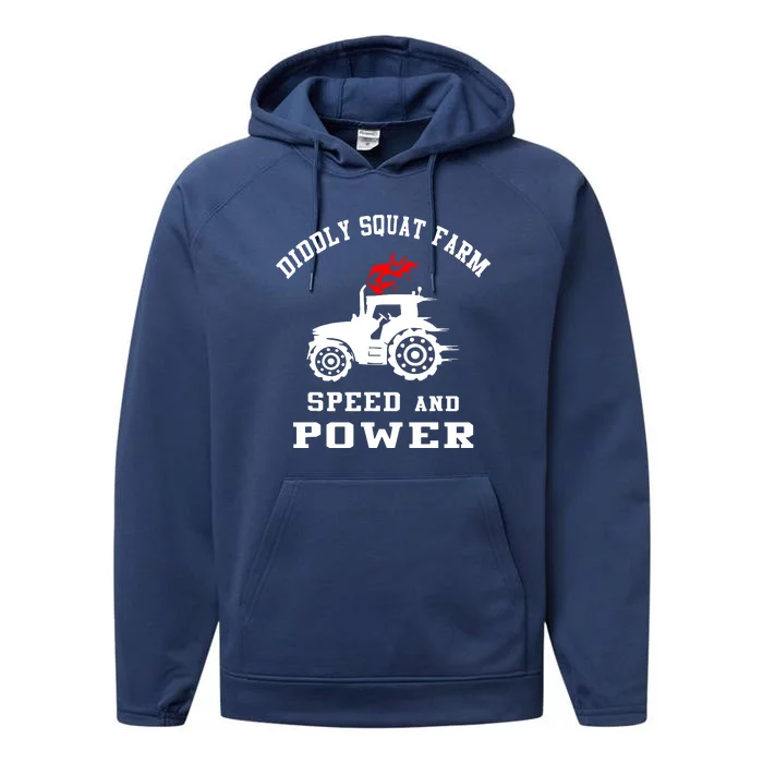 Perfect Tractor Design Diddly Squat Farm Speed And Power Performance Fleece Hoodie