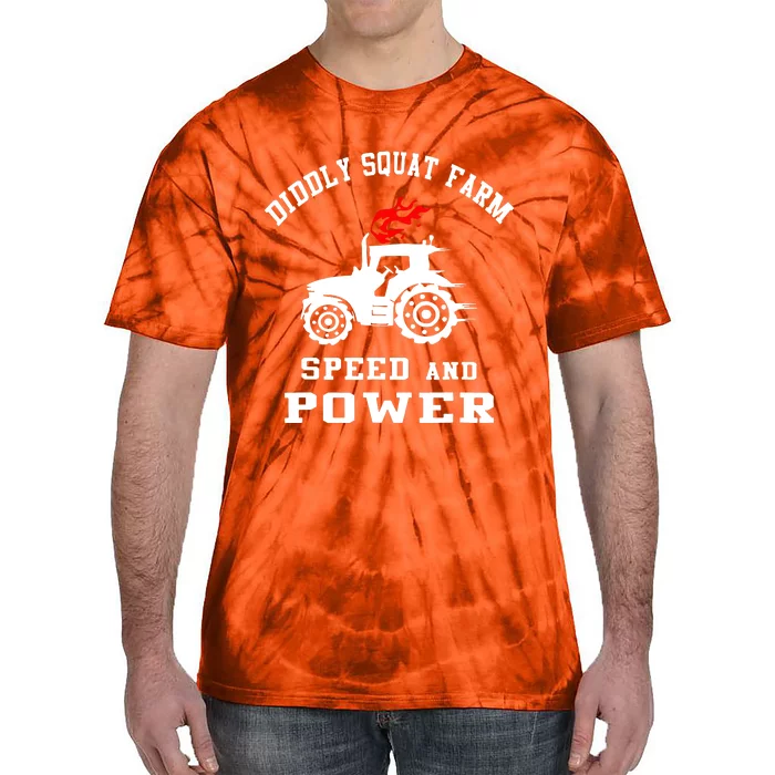 Perfect Tractor Design Diddly Squat Farm Speed And Power Tie-Dye T-Shirt