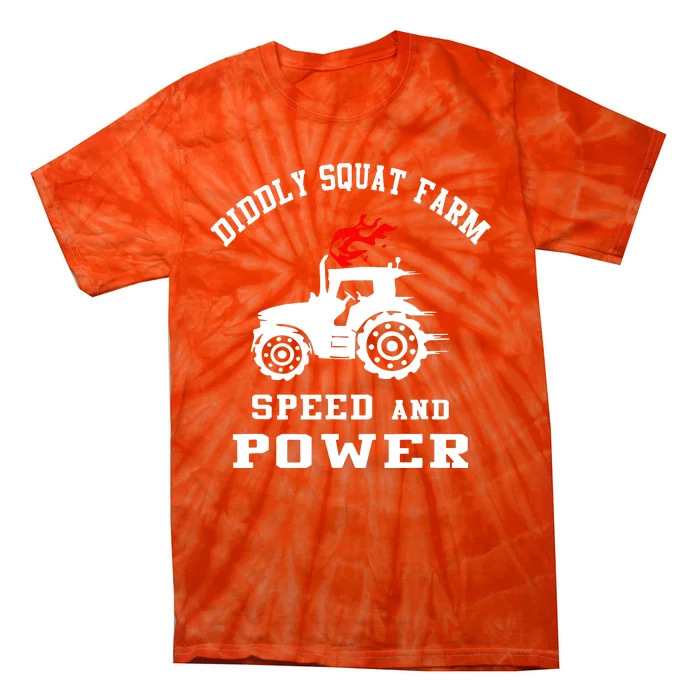 Perfect Tractor Design Diddly Squat Farm Speed And Power Tie-Dye T-Shirt