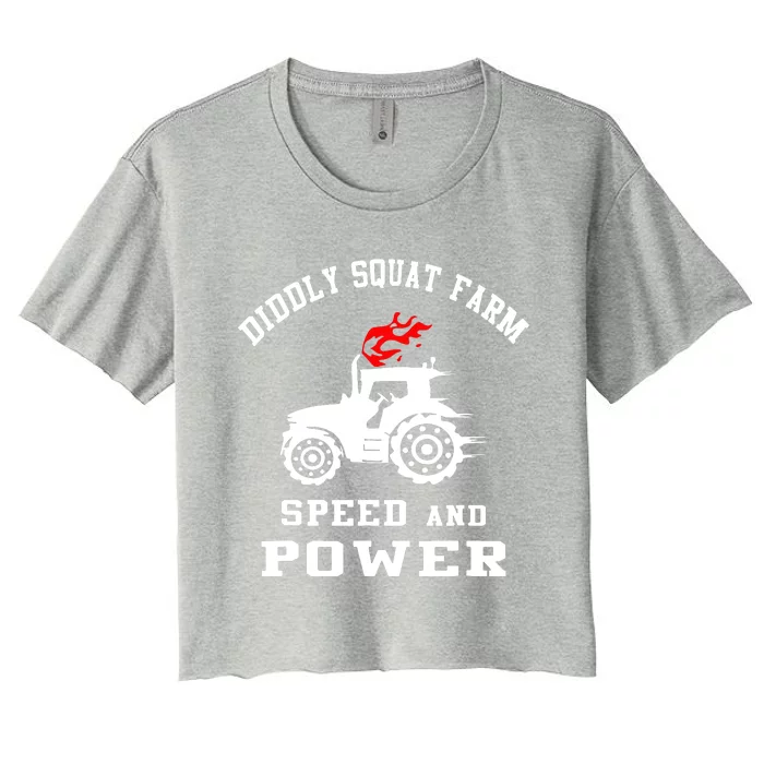 Perfect Tractor Design Diddly Squat Farm Speed And Power Women's Crop Top Tee