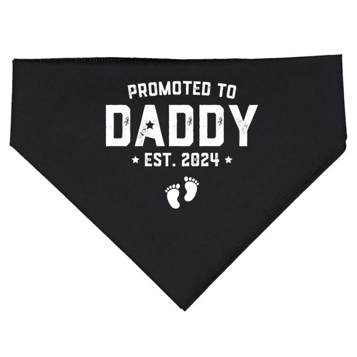 Promoted To Daddy Est. 2024 Baby Gift For New Daddy USA-Made Doggie Bandana