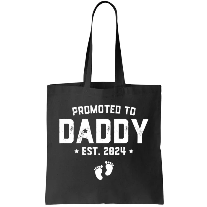 Promoted To Daddy Est. 2024 Baby Gift For New Daddy Tote Bag