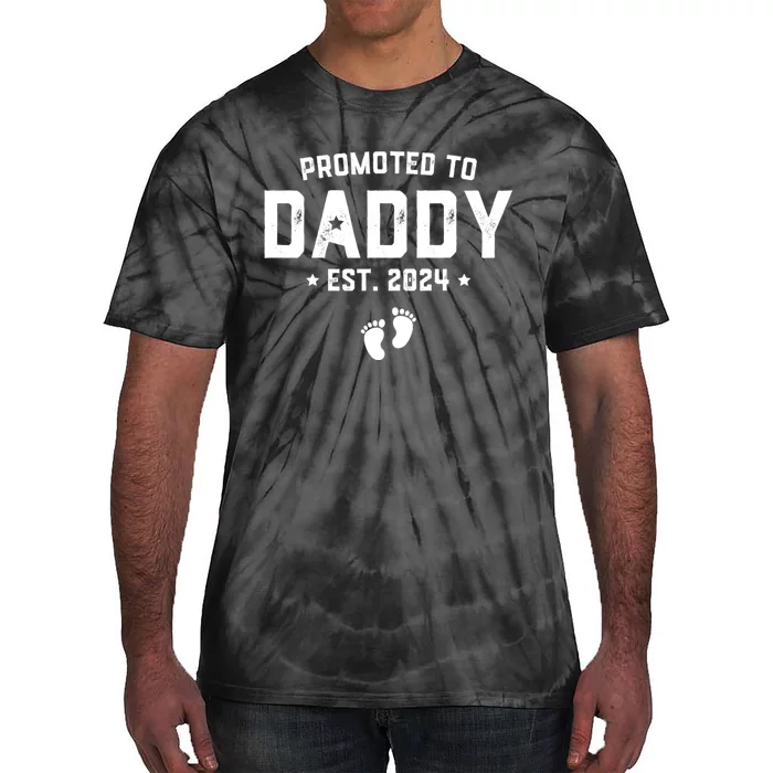 Promoted To Daddy Est. 2024 Baby Gift For New Daddy Tie-Dye T-Shirt