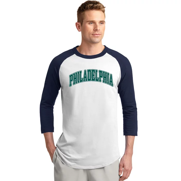 Philadelphia Throwback Design Print Classic Baseball Sleeve Shirt