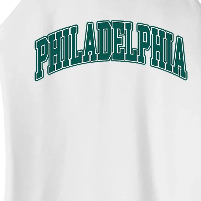 Philadelphia Throwback Design Print Classic Women’s Perfect Tri Rocker Tank