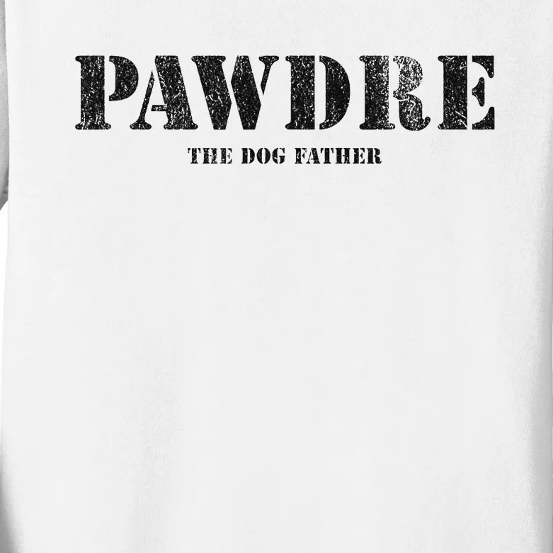 PAWDRE, The Dog Father, Dog Dad Father's Day Kids Long Sleeve Shirt