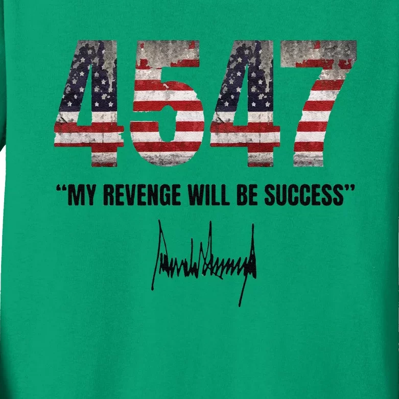 President Trump Donald Trump 2024 My Revenge Will Be Success Kids Long Sleeve Shirt