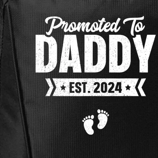 Promoted To Daddy Est. 2024 Baby Gift For New Daddy City Backpack