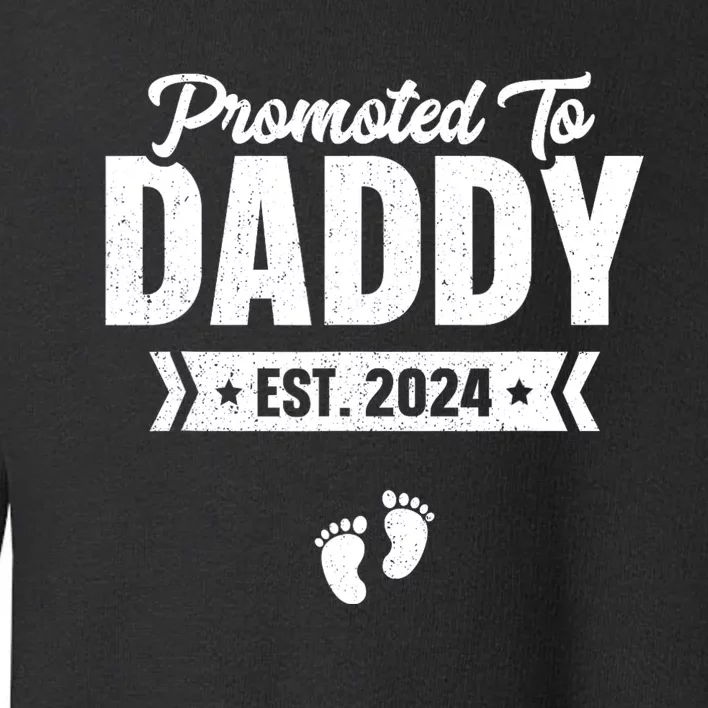 Promoted To Daddy Est. 2024 Baby Gift For New Daddy Toddler Sweatshirt