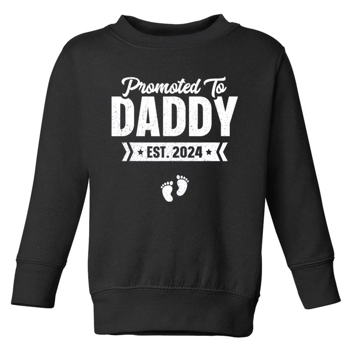 Promoted To Daddy Est. 2024 Baby Gift For New Daddy Toddler Sweatshirt