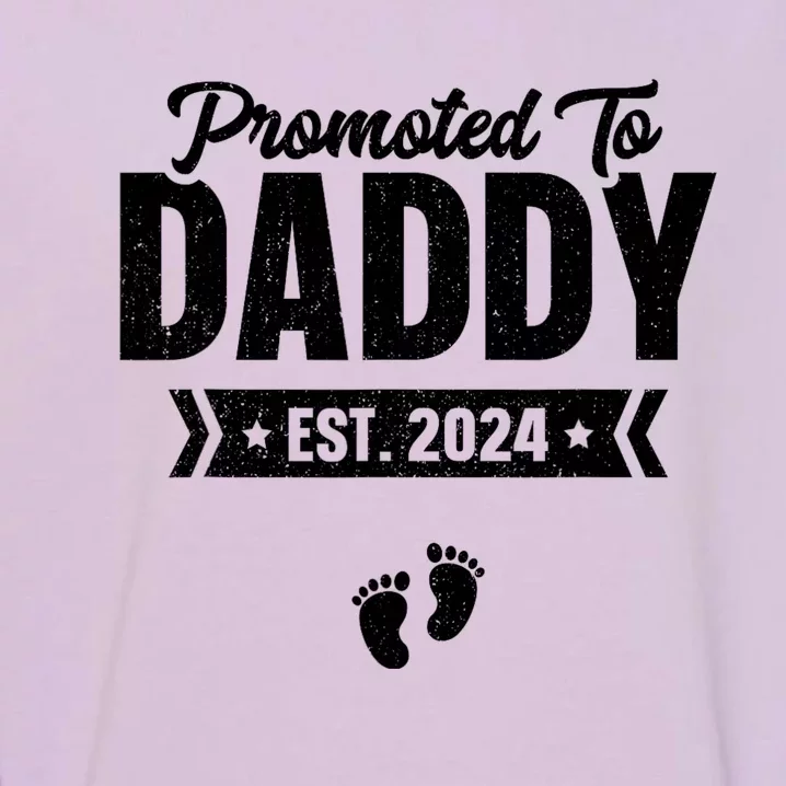 Promoted To Daddy Est. 2024 Baby Gift For New Daddy Garment-Dyed Sweatshirt