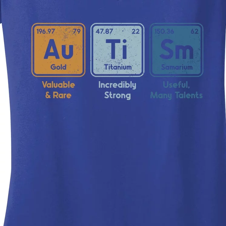 Periodic Table Elets Neurodiversity Autism Awareness Cool Gift Women's V-Neck T-Shirt