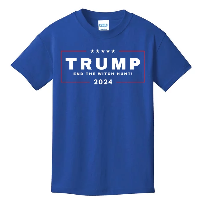 President Trump End The Witch Hunt 4th Of July 2024 Usa Maga Meaningful Gift Kids T-Shirt