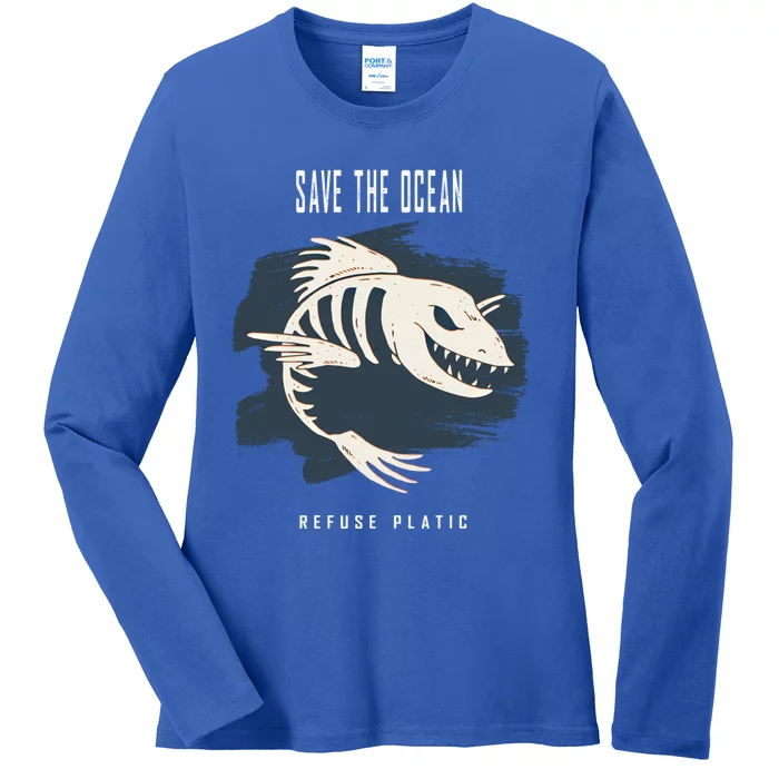 Protect The Environt And Our Earth Cute Gift Save The Planet Gift Ladies Long Sleeve Shirt