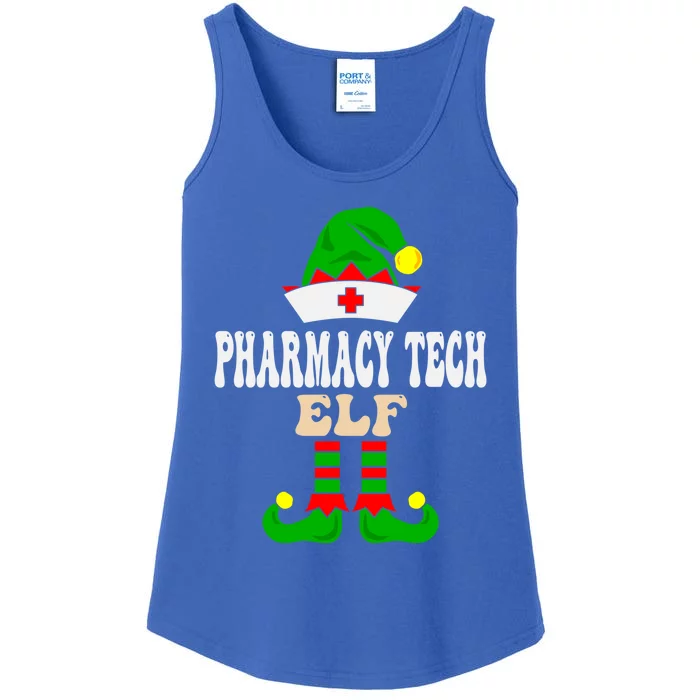 Pharmacy Tech Elf Xmas Matching Family Group Christmas Party Meaningful Gift Ladies Essential Tank