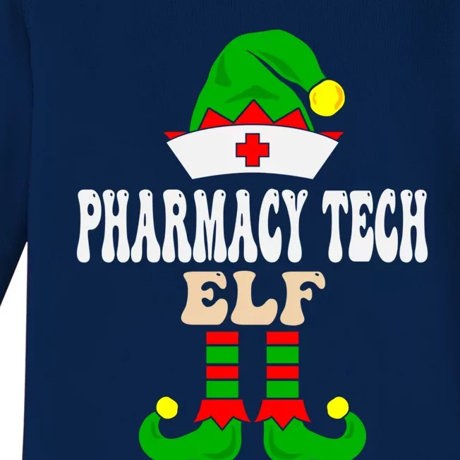 Pharmacy Tech Elf Xmas Matching Family Group Christmas Party Meaningful Gift Baby Long Sleeve Bodysuit