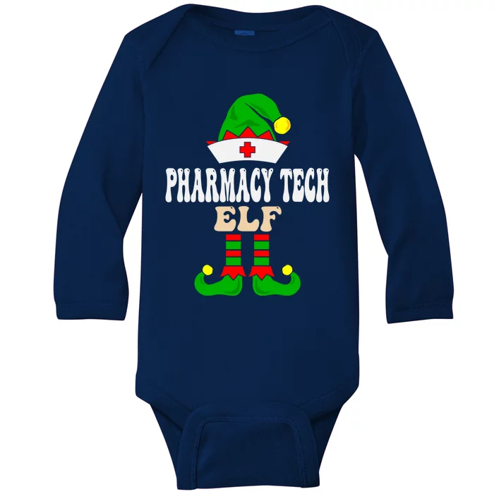 Pharmacy Tech Elf Xmas Matching Family Group Christmas Party Meaningful Gift Baby Long Sleeve Bodysuit