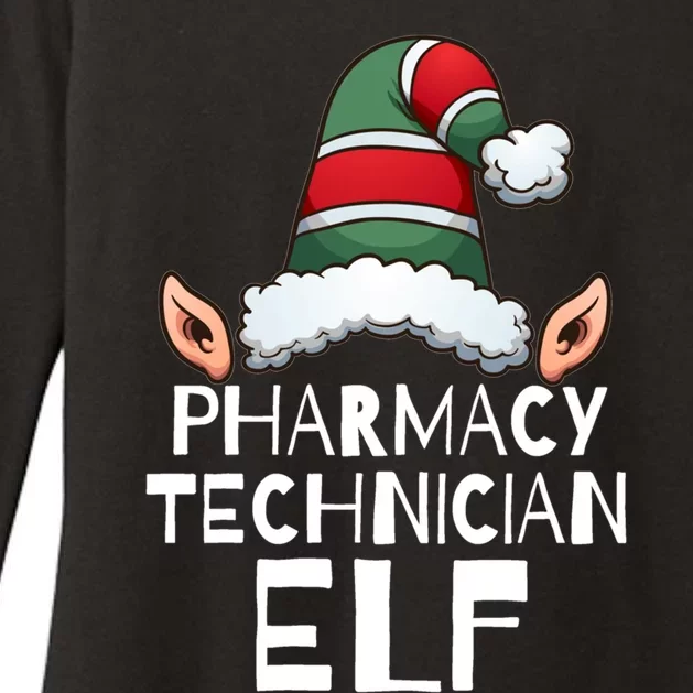 Pharmacy Technician Elf Funny Christmas Holidays Xmas Gift Meaningful Gift Womens CVC Long Sleeve Shirt