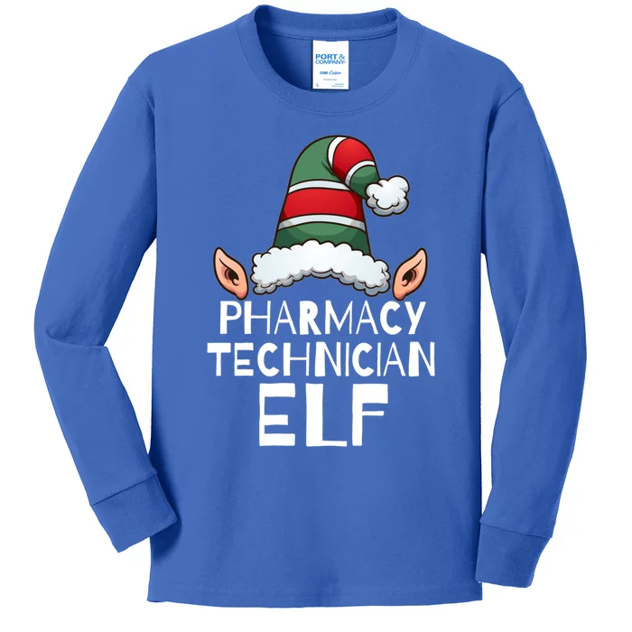 Pharmacy Technician Elf Funny Christmas Holidays Xmas Gift Meaningful Gift Kids Long Sleeve Shirt