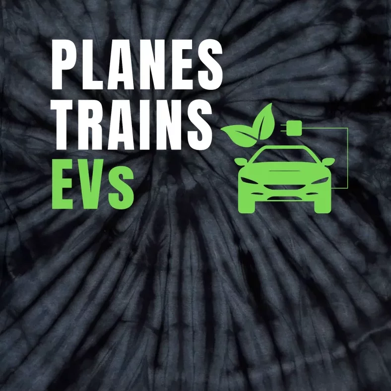 Planes Trains & ECars EV Owner Drive EVs Funny Electric Car Tie-Dye T-Shirt